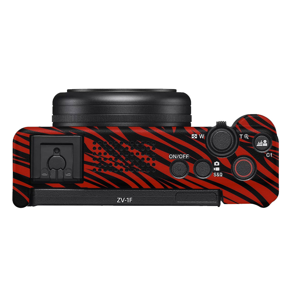 Red and Black Stripes Sony ZV-1F Camera Skins