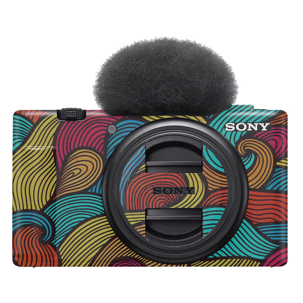 Retro Colorful Doodle Art Pattern Sony ZV-1F Camera Skin