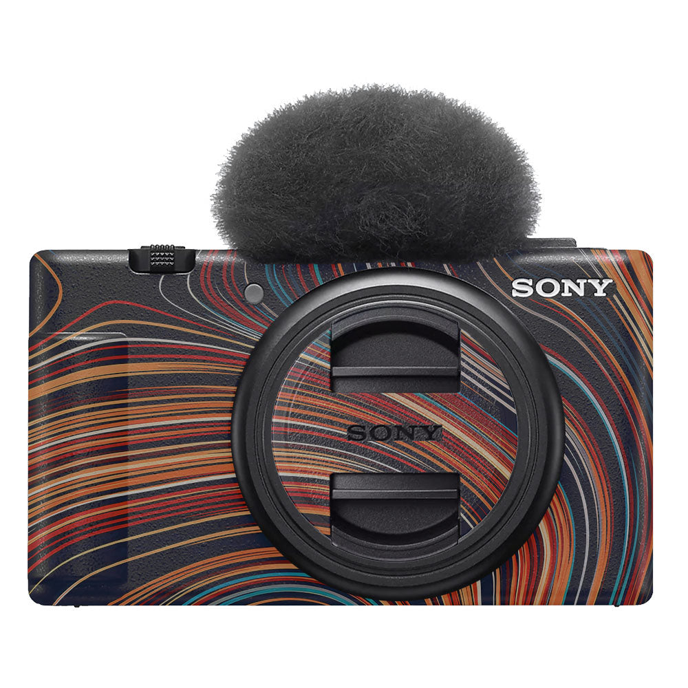 Retro Abstract Striped Swirl Sony ZV-1F Camera Skin