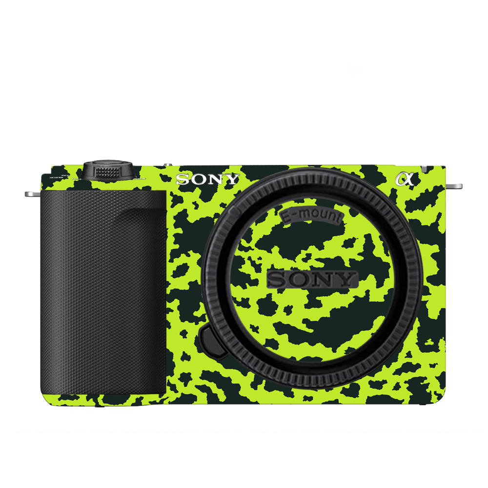 Neon Green Splatter Sony ZV-E10 Camera Skins