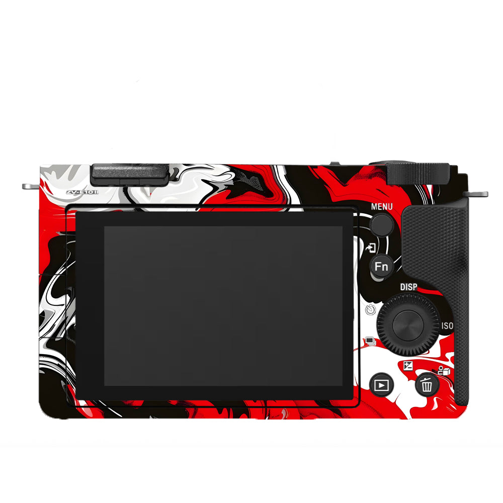 Scarlet and White Motion Sony ZV-E10 Camera Skins