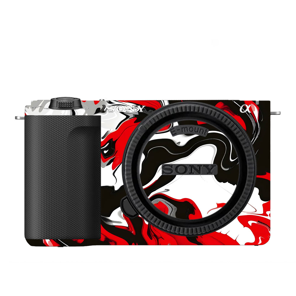 Scarlet and White Motion Sony ZV-E10 Camera Skins