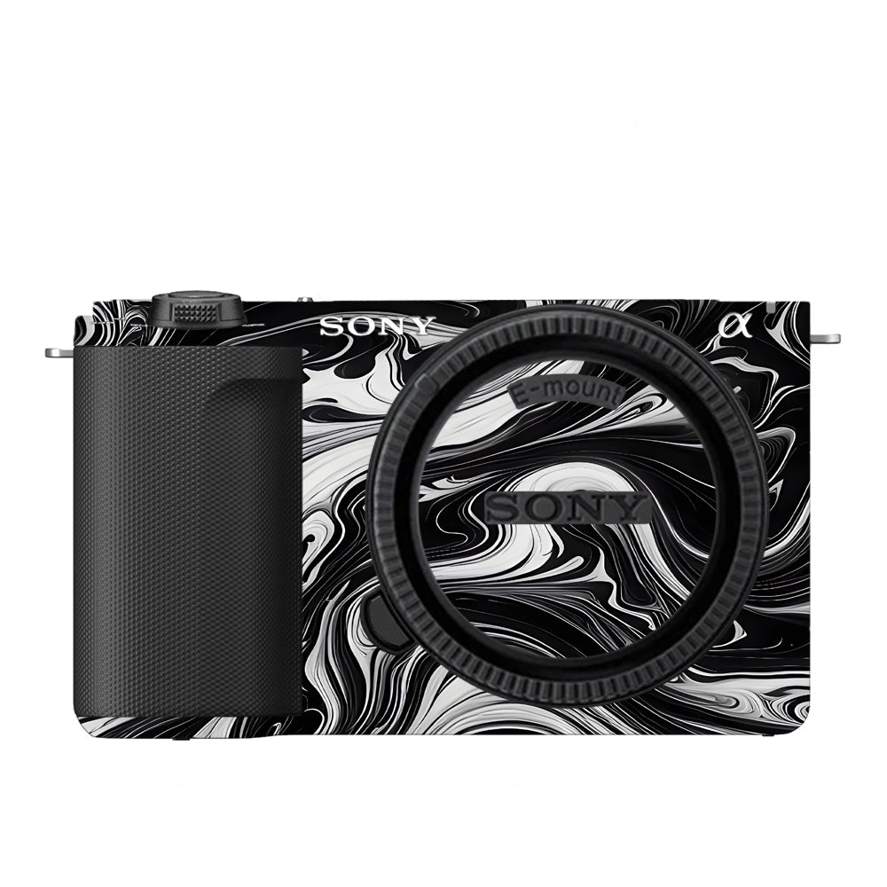 Black and White Marble Sony ZV-E10 Camera Skins