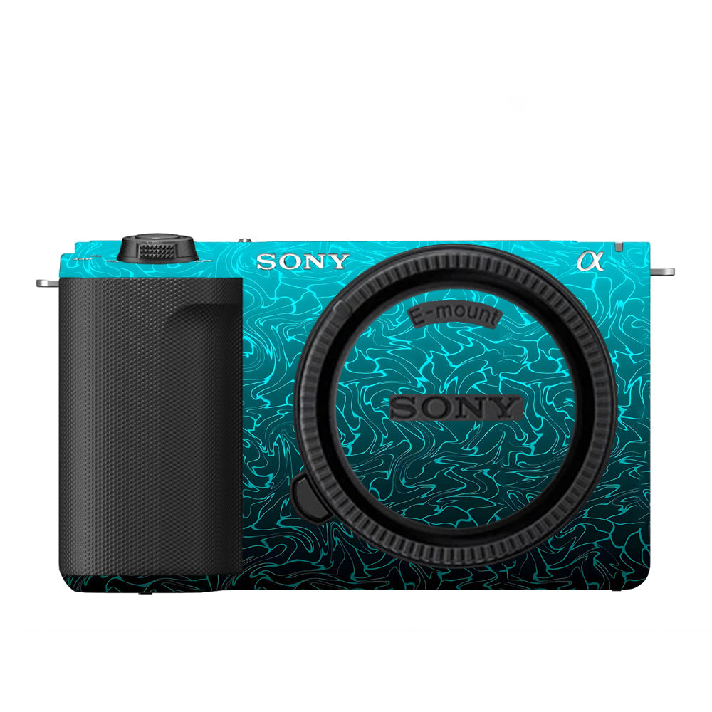 Cyan Blue to Black Gradient Sony ZV-E10 Camera Skins