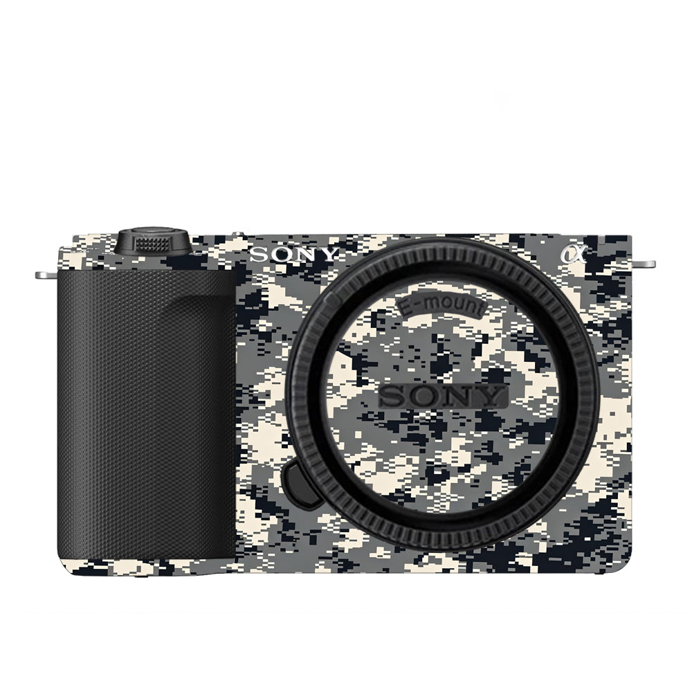 Grey Black Pixel Sony ZV-E10 Camera Skins