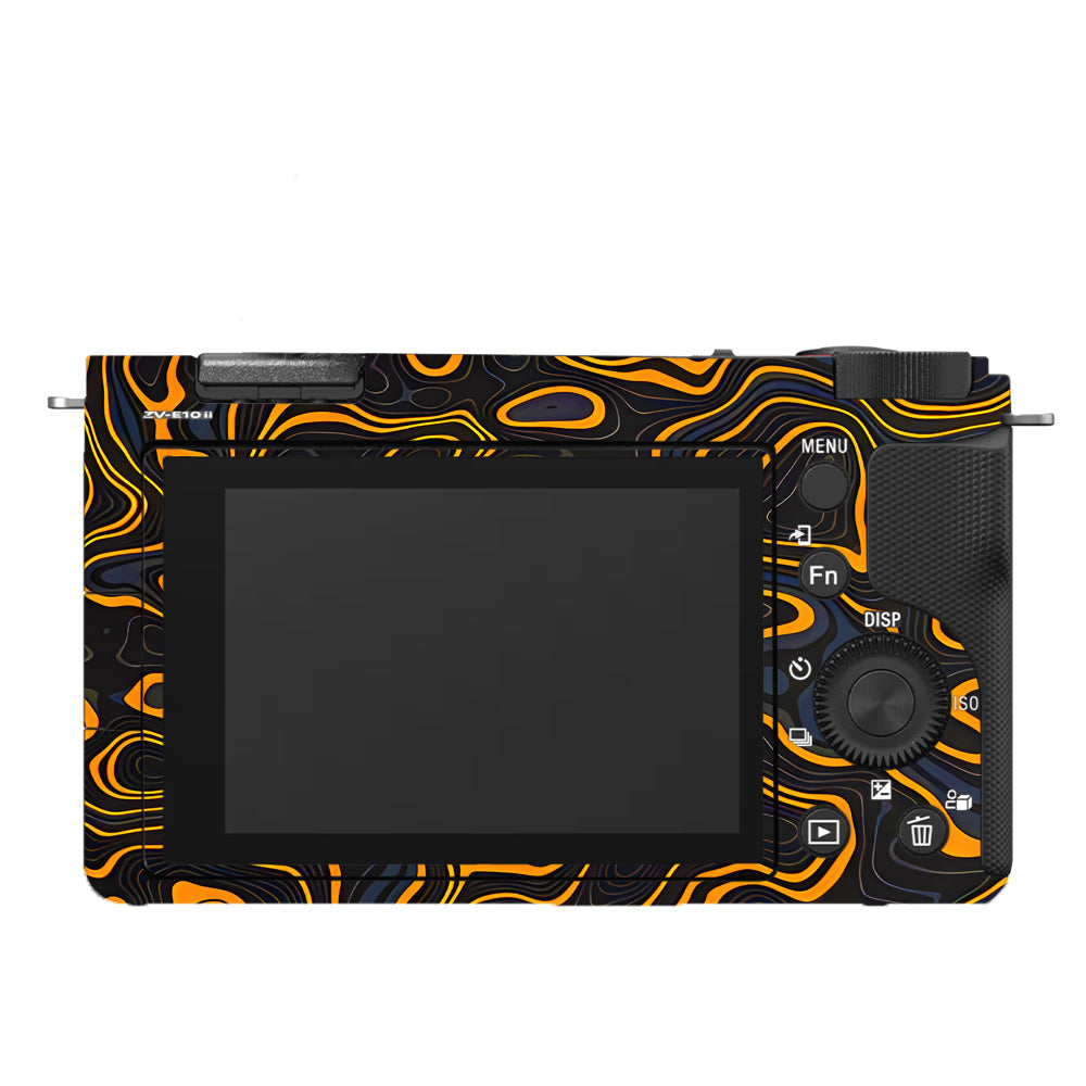 Amber Topographic Waves Sony ZV-E10 Camera Skins
