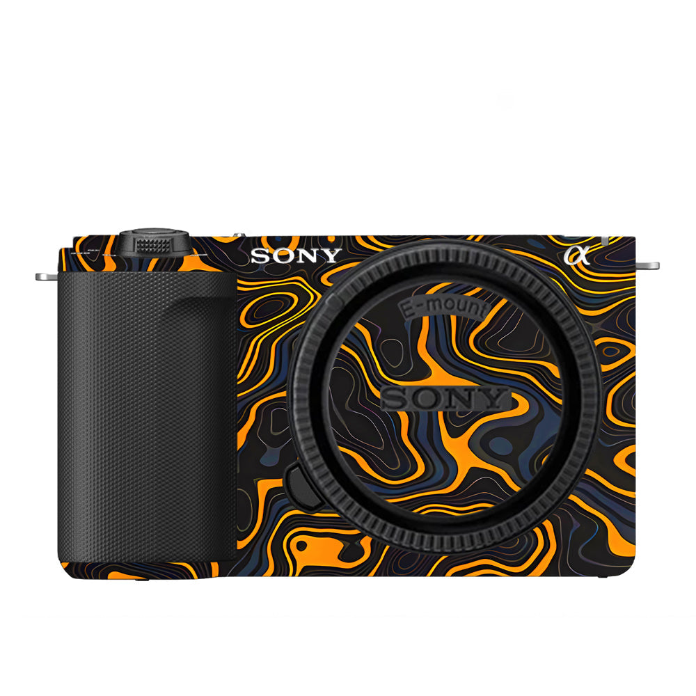 Amber Topographic Waves Sony ZV-E10 Camera Skins