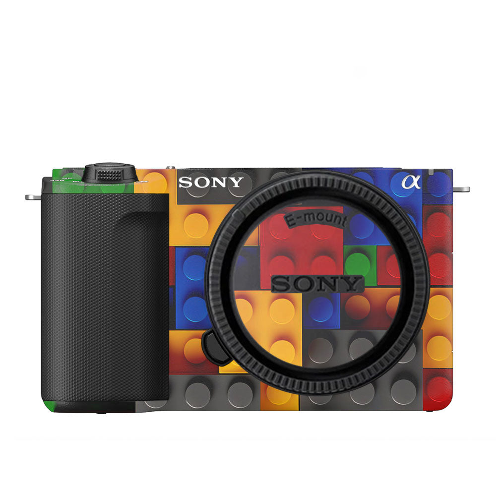 Colorful LEGO Brick Wall Pattern Sony ZV-E10 Camera Skin