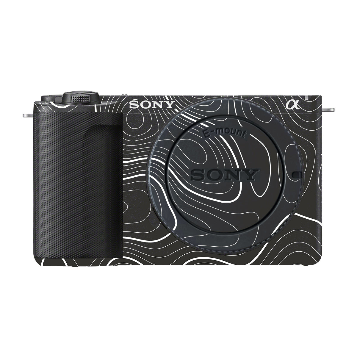 Grayscale Topographic Lines Sony ZV-E10 Mark II Camera Skin