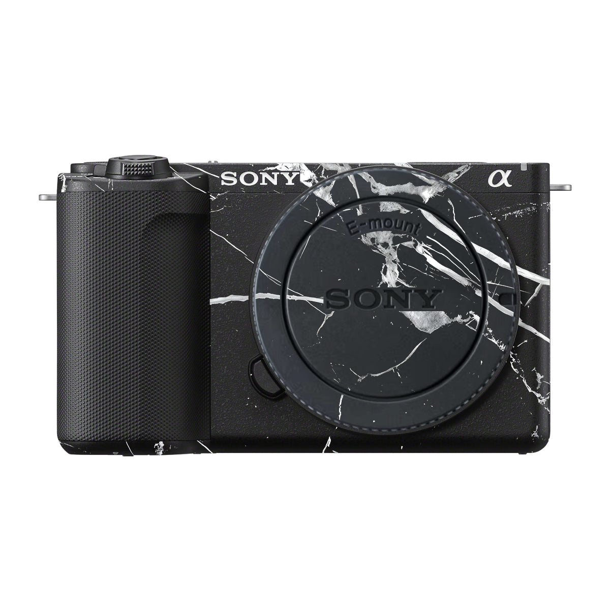White Veins on Black Sony ZV-E10 Mark II Camera Skin