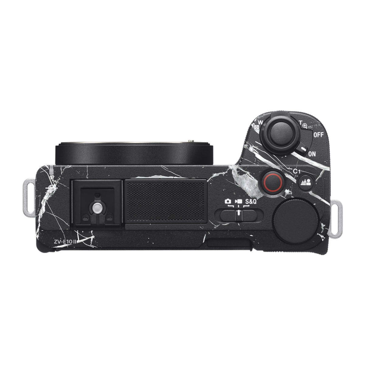 White Veins on Black Sony ZV-E10 Mark II Camera Skin