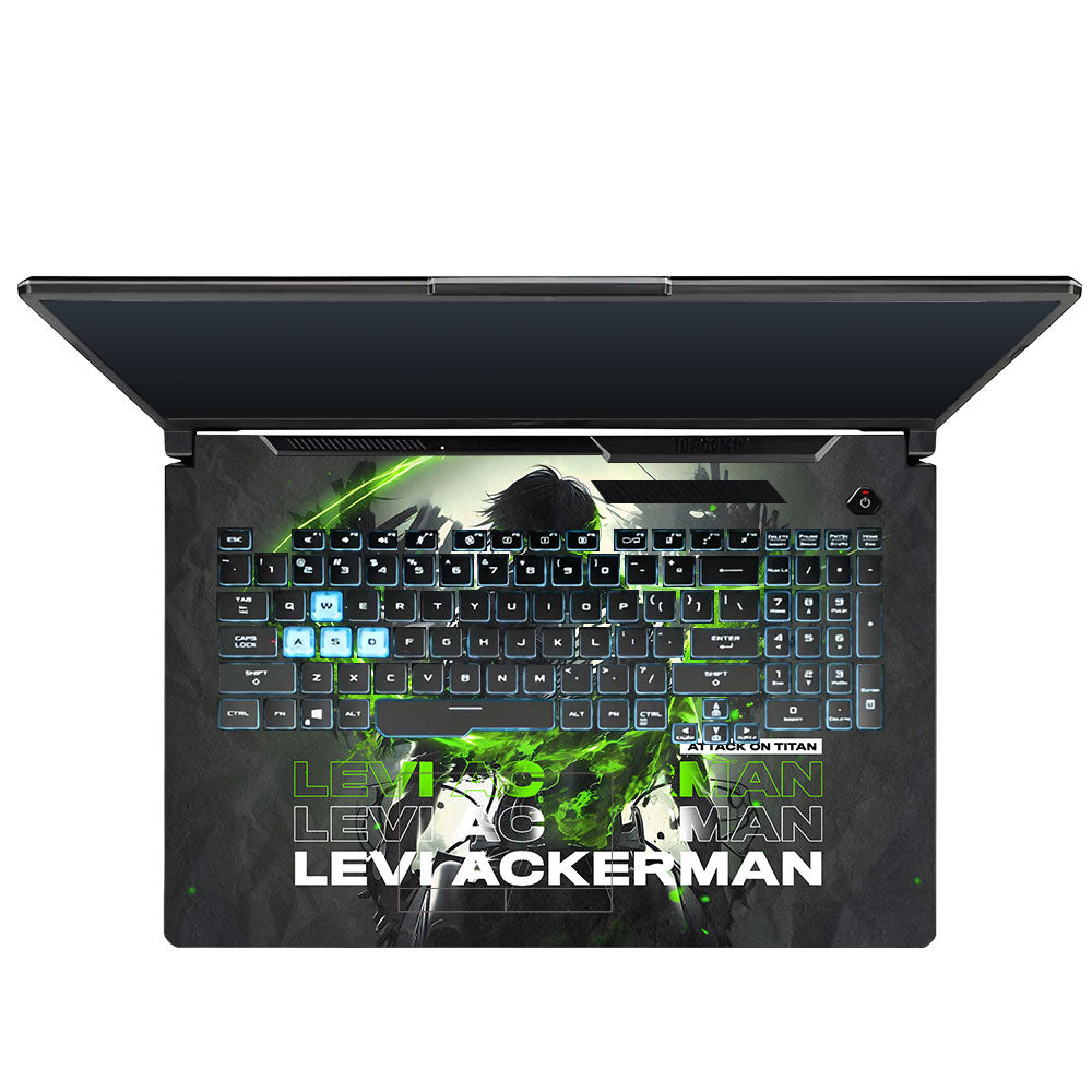 Levi Ackerman Neon Fury Asus TUF Gaming F17 FX706 Laptop Skin