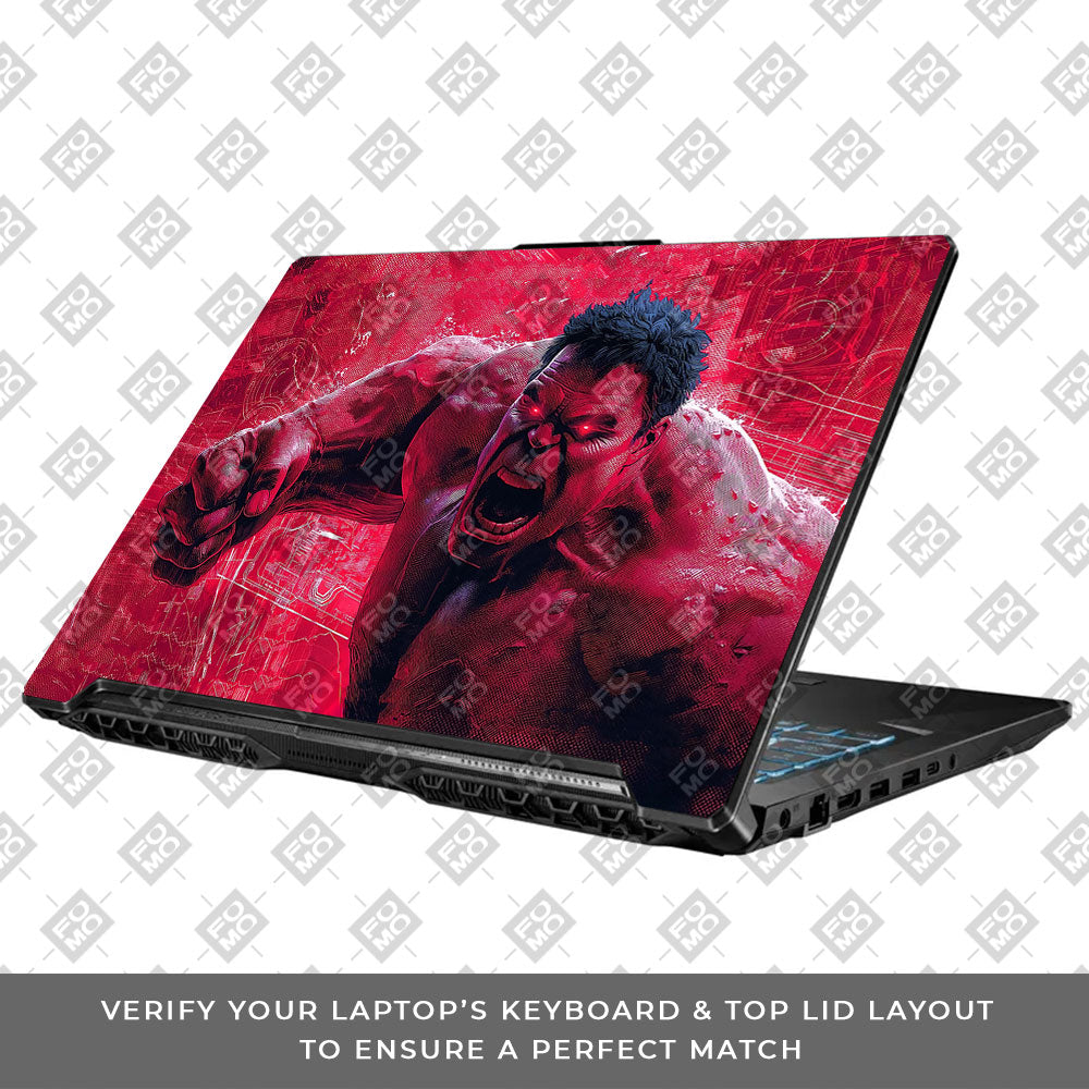 Gamma Rage Red Hulk Asus TUF Gaming F17 FX706 Laptop Skin