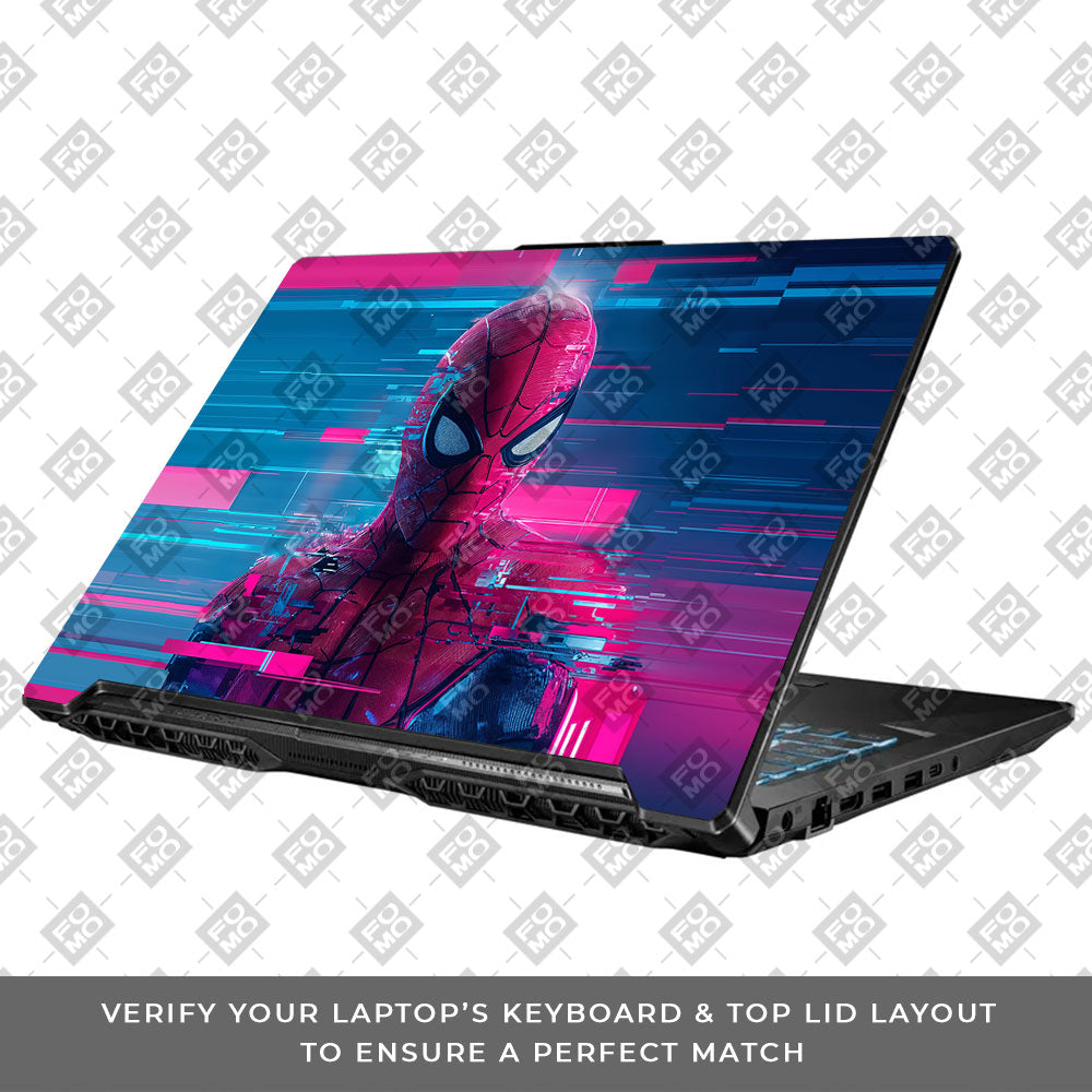 Glitch Spider Neon Web Asus TUF Gaming F17 FX706 Laptop Skin