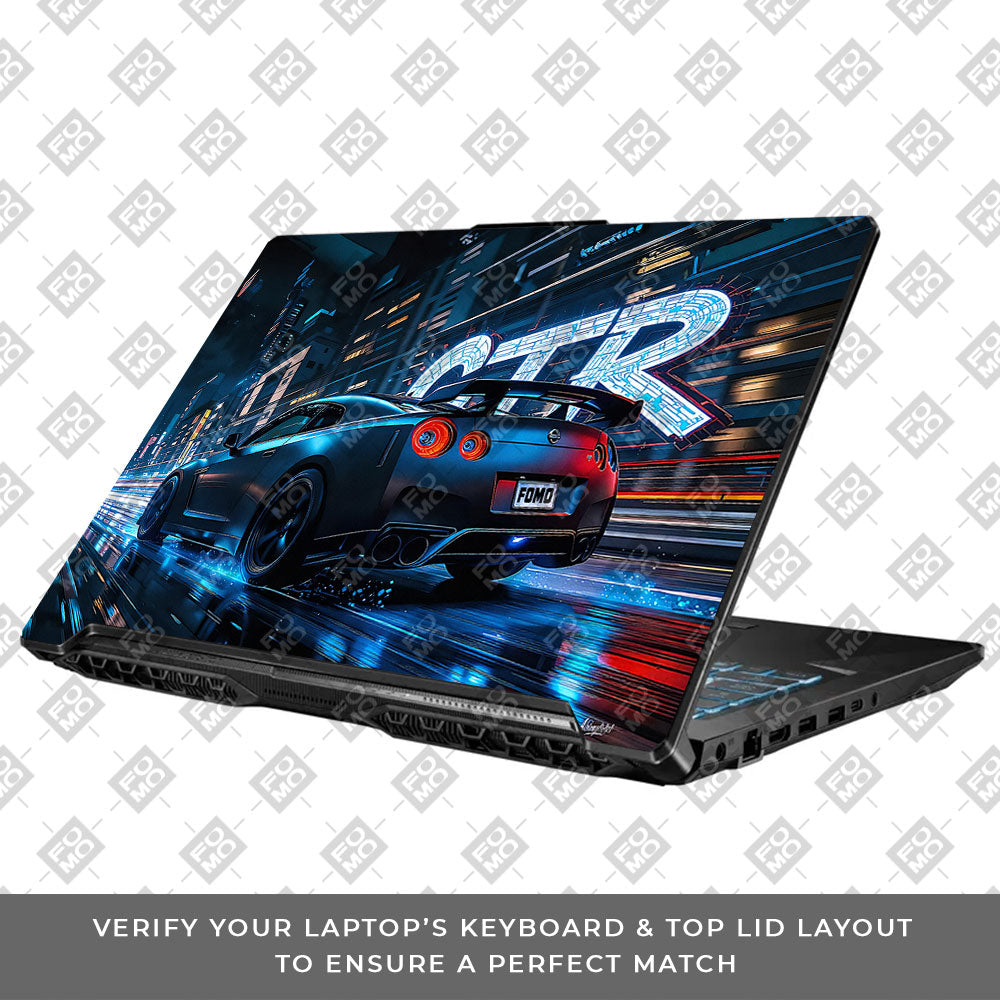 Neon GTR Nights Asus TUF Gaming F17 FX706 Laptop Skin