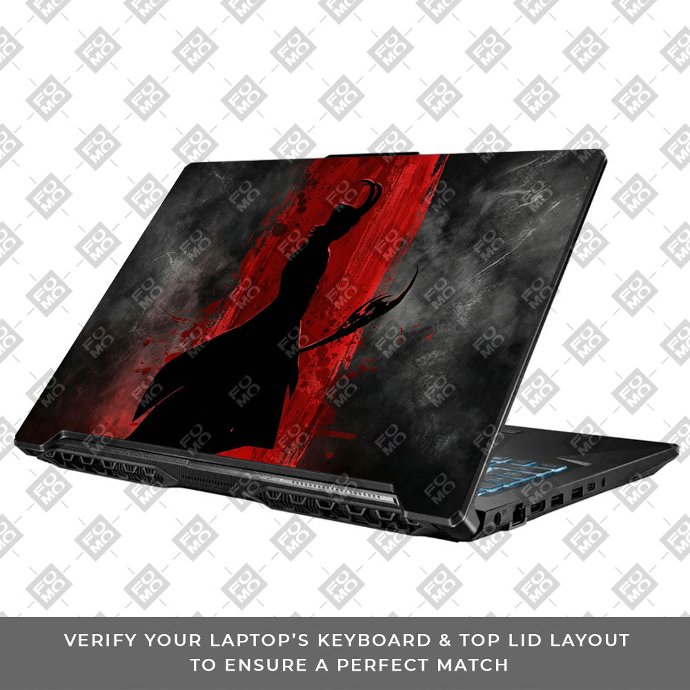 Loki Silhouette Red Strike Asus TUF Gaming F17 FX706 Laptop Skin