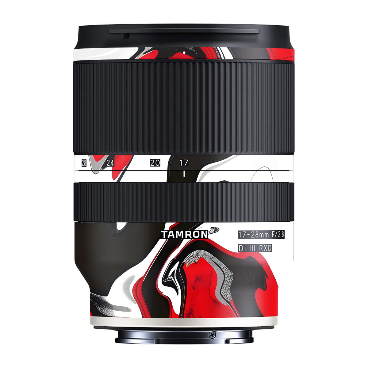 Scarlet and White Motion Tamron 17-28mm F/2.8 Camera Lens Skin