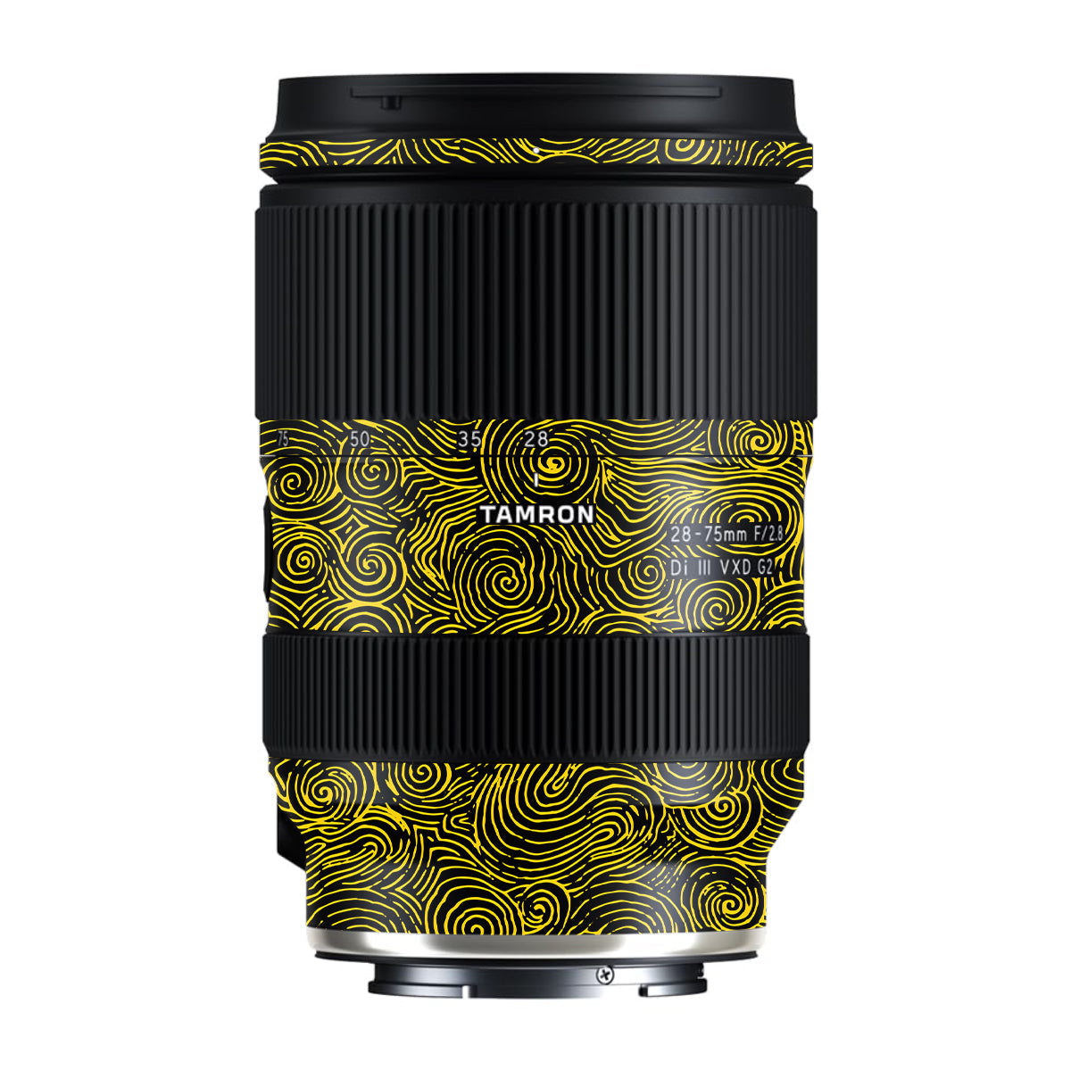 Yellow Spirals Tamron Lens 28-75mm F/2.8 Gen 2 Camera Lens Skin