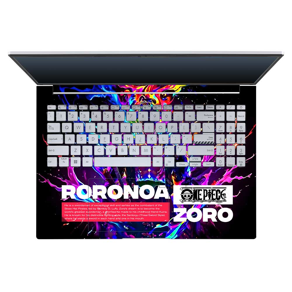 Zoro with Neon Flames Asus Vivobook 16X M1603QA Laptop Skin Laptop Skin
