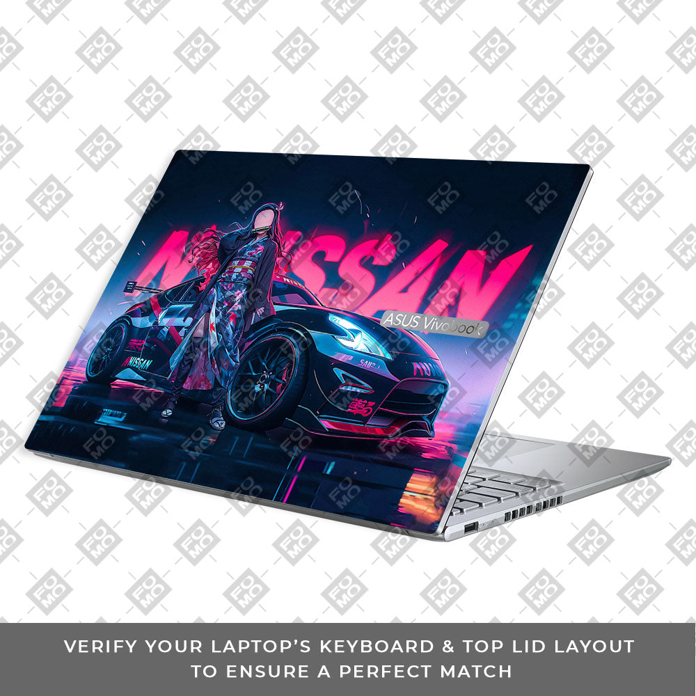 Neon Bloom Nezuko Racer Asus Vivobook 16X M1603QA Laptop Skin