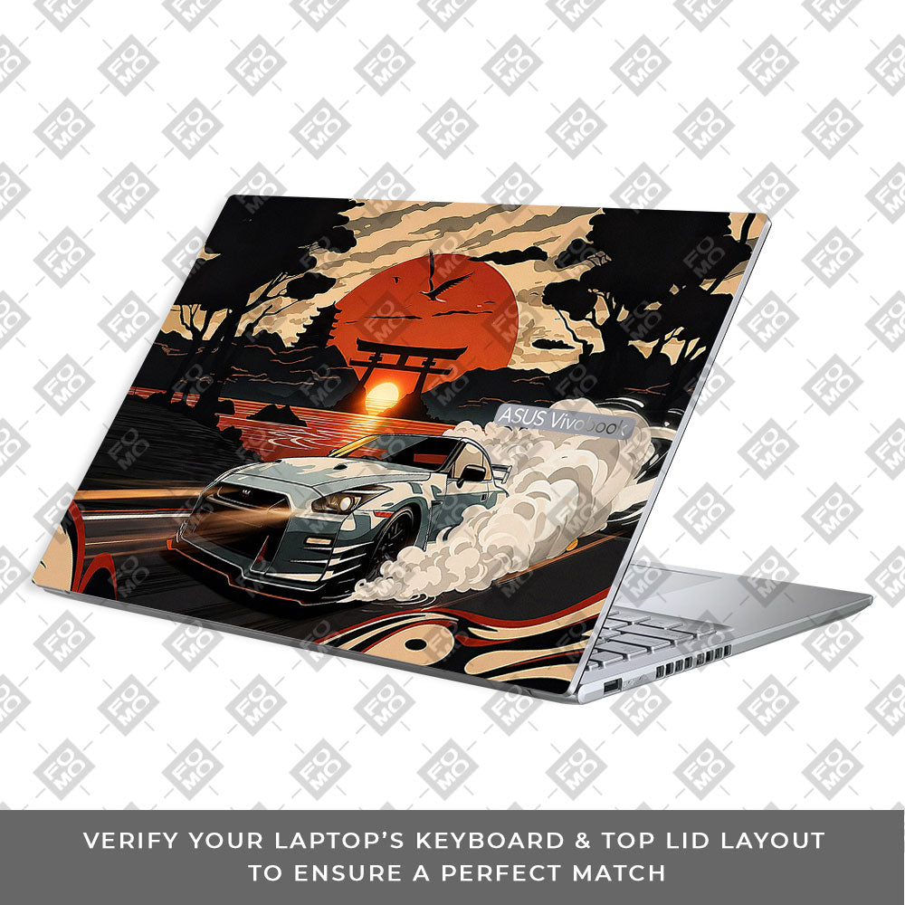 Samurai Rising Sun GTR Asus Vivobook 16X M1603QA Laptop Skin