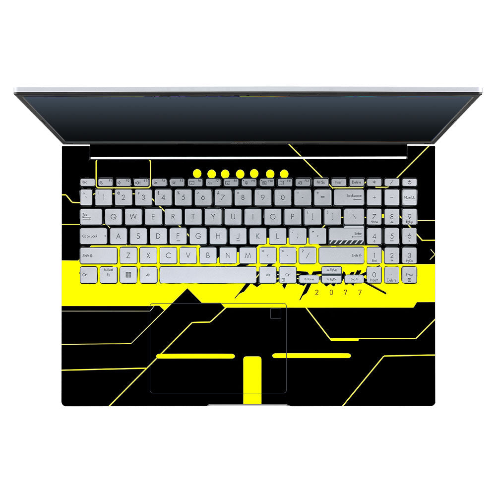 Cyberpunk Yellowline Grid Asus Vivobook 16X M1603QA Laptop Skin