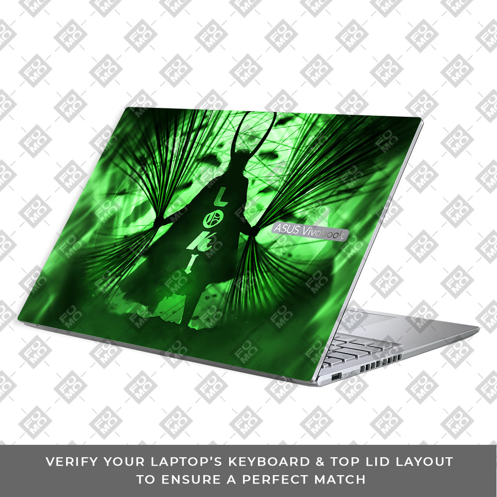 Loki's Green Aura Asus Vivobook 16X M1603QA Laptop Skin