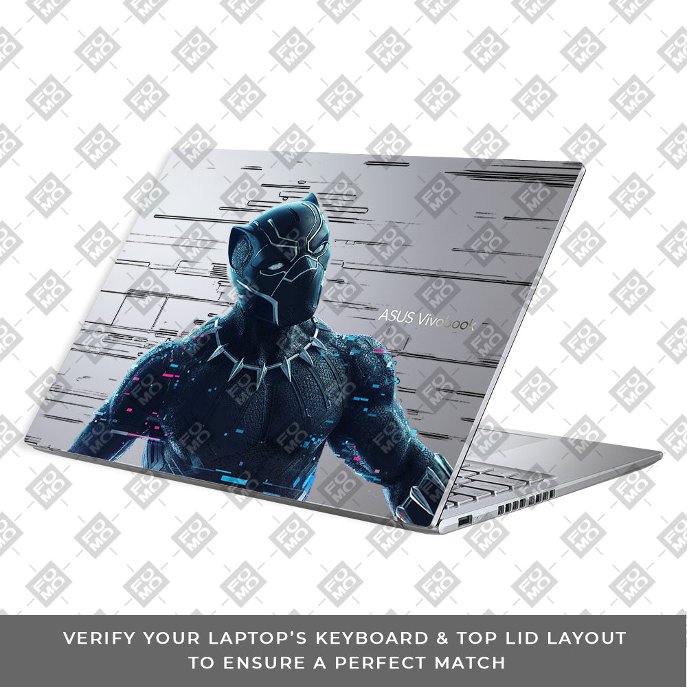 Transparent Glitchborne Panther Asus Vivobook 16X M1603QA Laptop Skin
