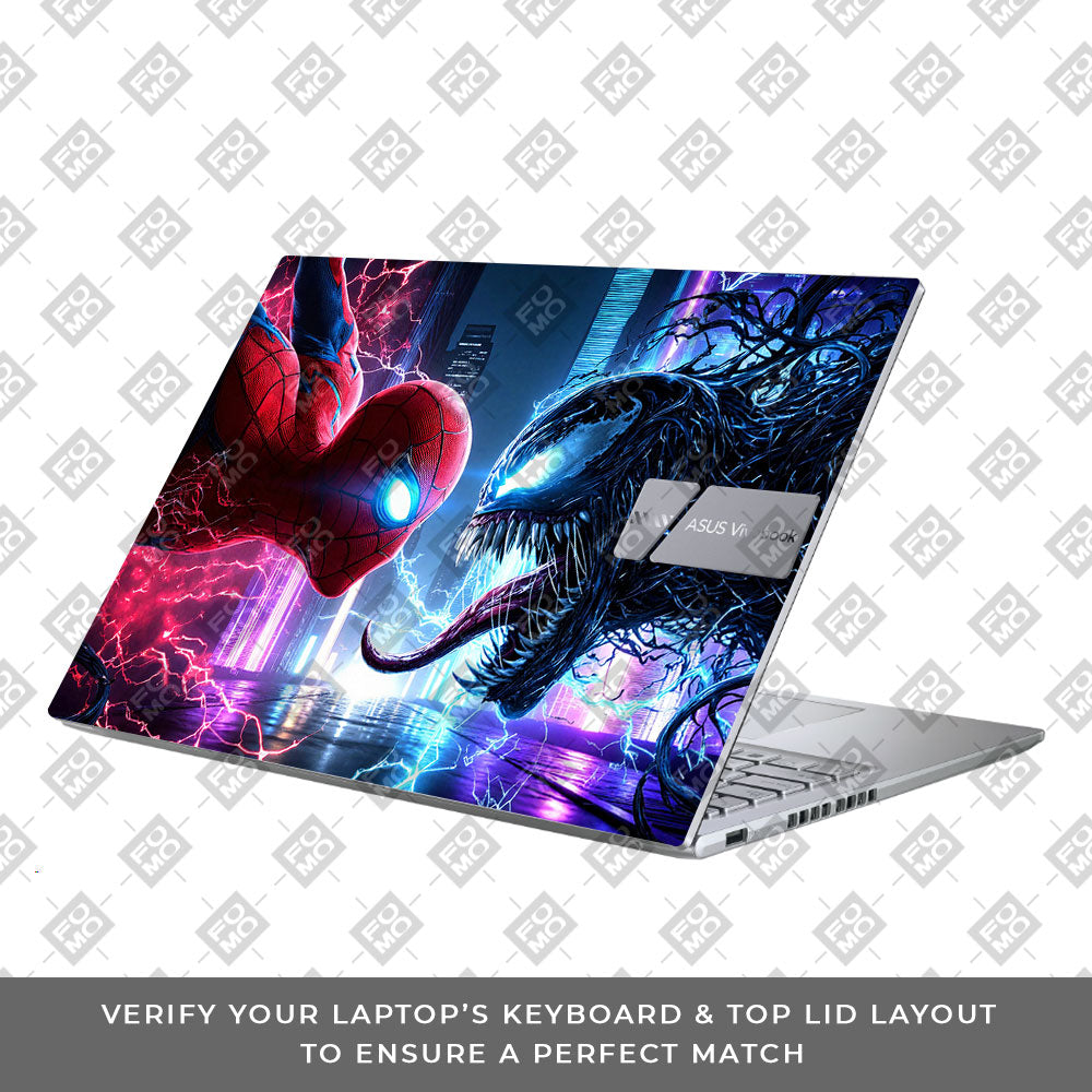 Spiderman vs Venom Showdown Asus Vivobook X1605ZA Laptop Skin