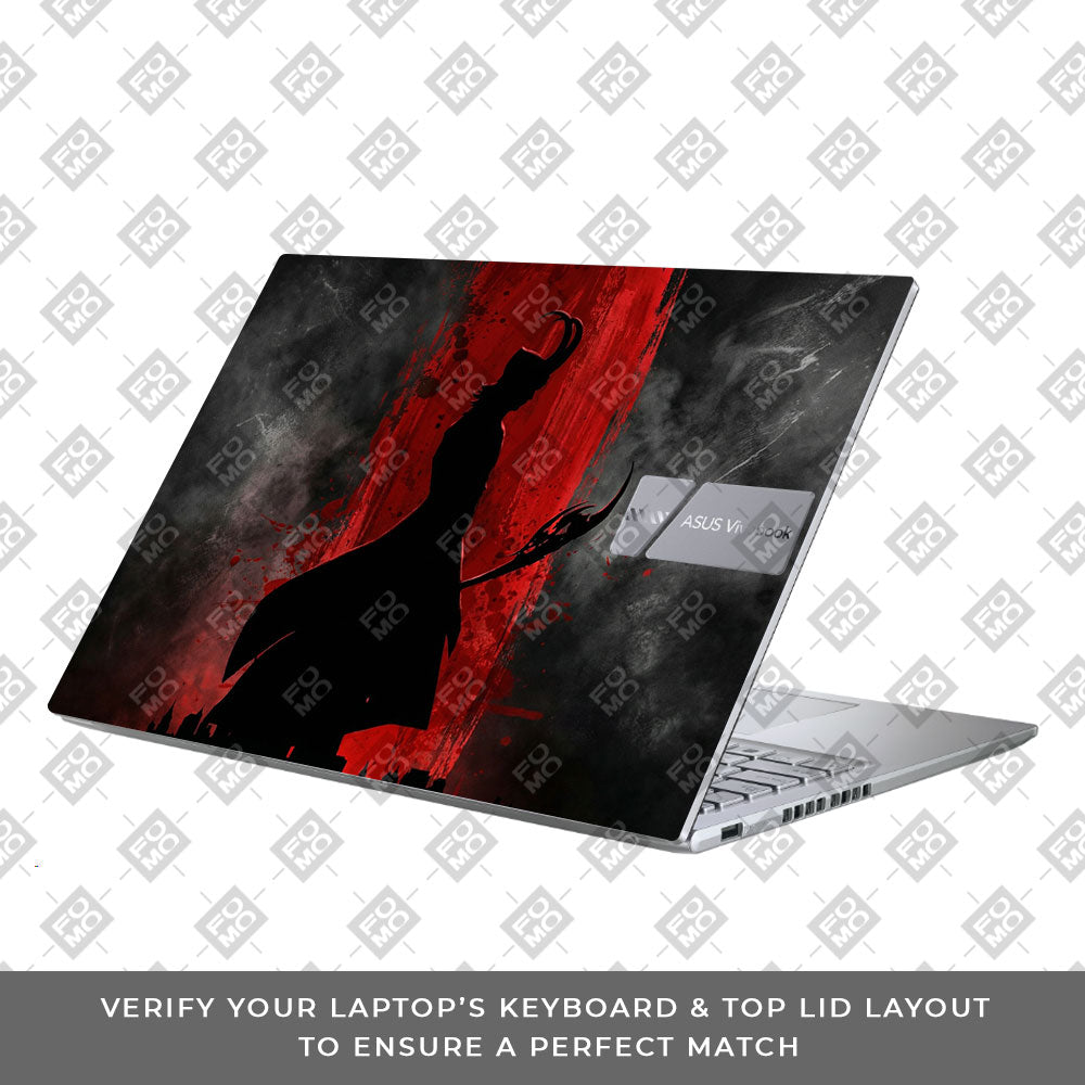 Loki Silhouette Red Strike Asus Vivobook 16 X1605V Laptop Skin