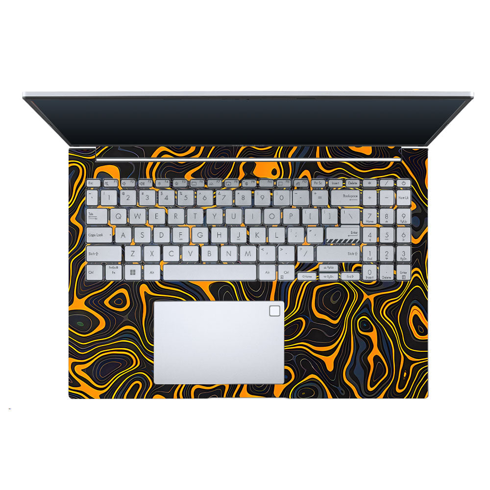 Amber Topographic Waves Asus Vivobook X1605ZA Laptop Skin