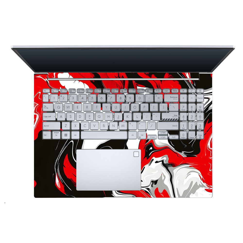 Red and White Marble Asus Vivobook X1605ZA Laptop Skin