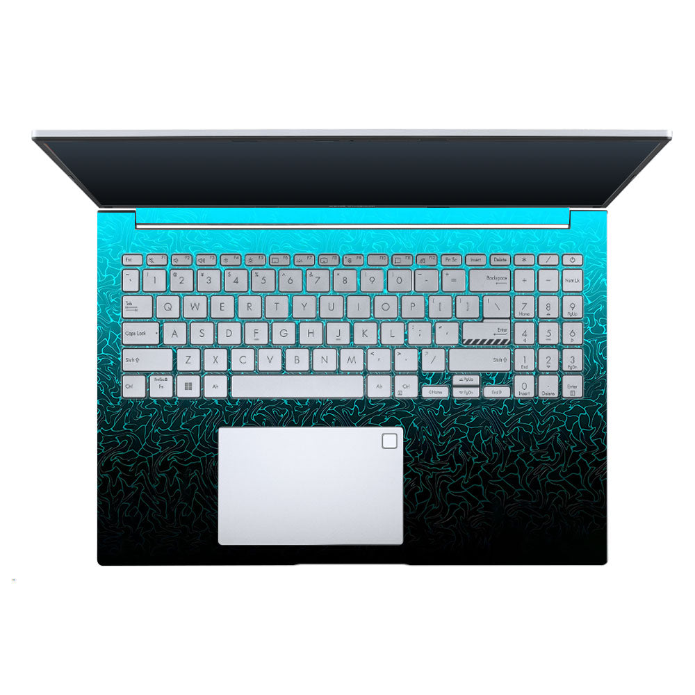 Cyan Blue to Black Gradient Asus Vivobook X1605ZA Laptop Skin
