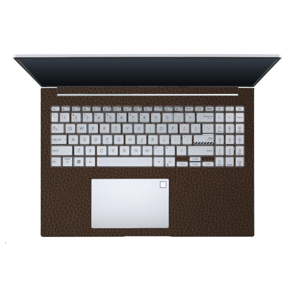 Textured Brown Leather Asus Vivobook X1605ZA Laptop Skin