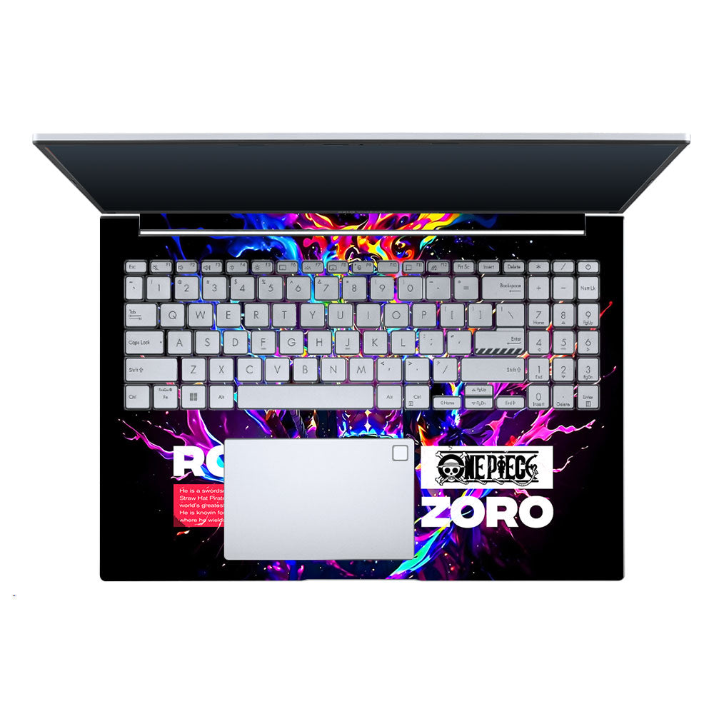 Zoro with Neon Flames Asus Vivobook X1605ZA Laptop Skin