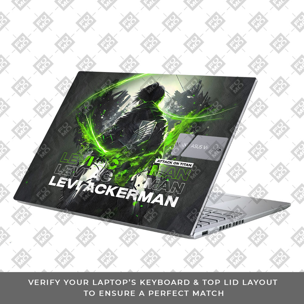 Levi Ackerman Neon Fury Asus Vivobook X1605ZA Laptop Skin