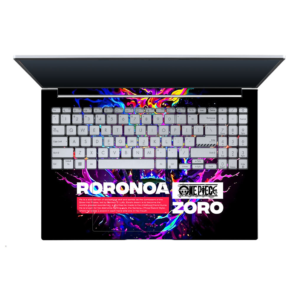 Zoro with Neon Flames Asus Vivobook X1605ZA Laptop Skin