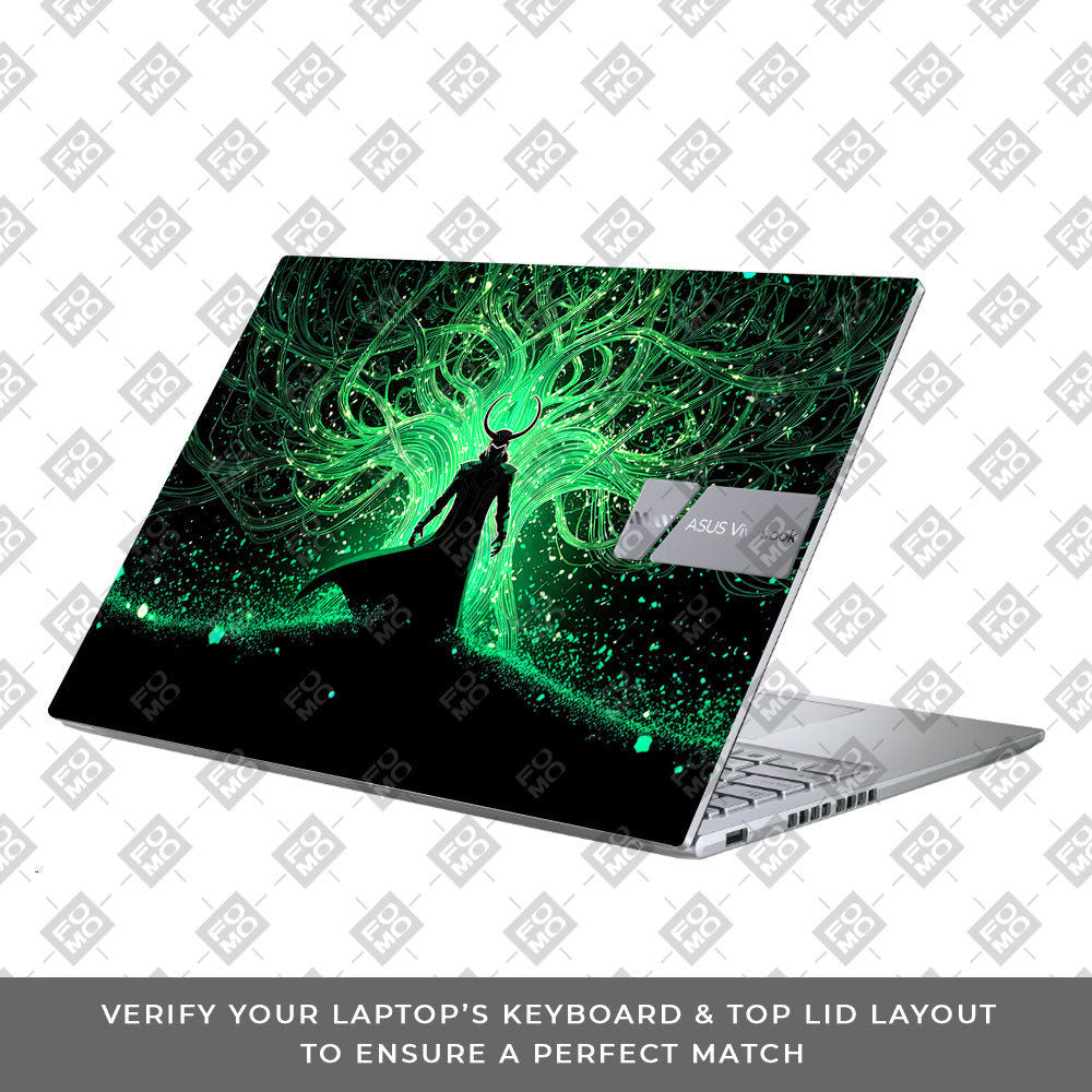 Loki God of Mischief Neon Asus Vivobook X1605ZA Laptop Skin