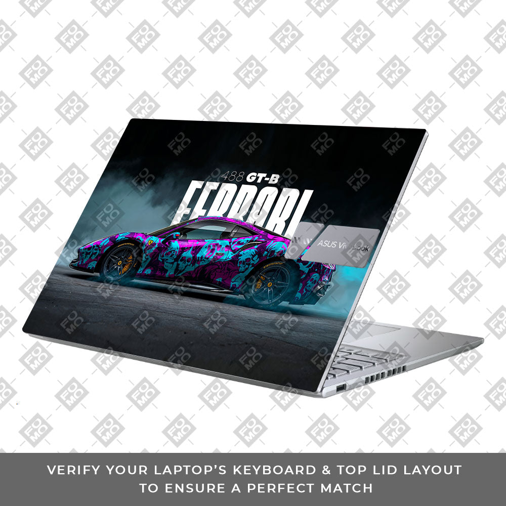 Psycho Drive Ferrari 488 Asus Vivobook X1605ZA Laptop Skin