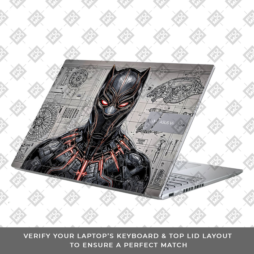 Black Panther Vibranium Tech Asus Vivobook X1605ZA 3D Laptop Skin