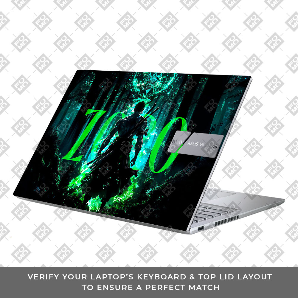Zoro Green Aura Asus Vivobook X1605ZA Laptop Skin