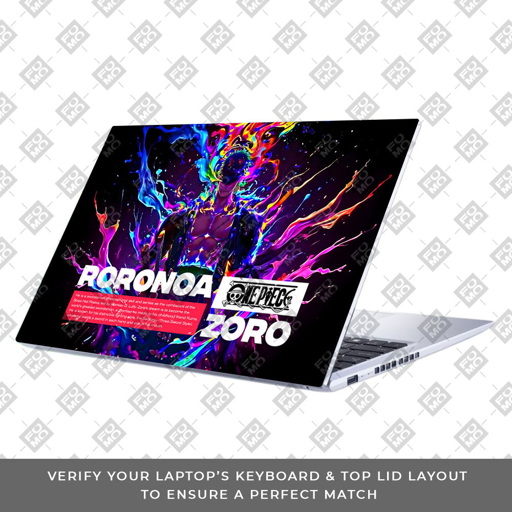 Zoro with Neon Flames Asus Vivobook 15 X1502ZA Laptop Skin