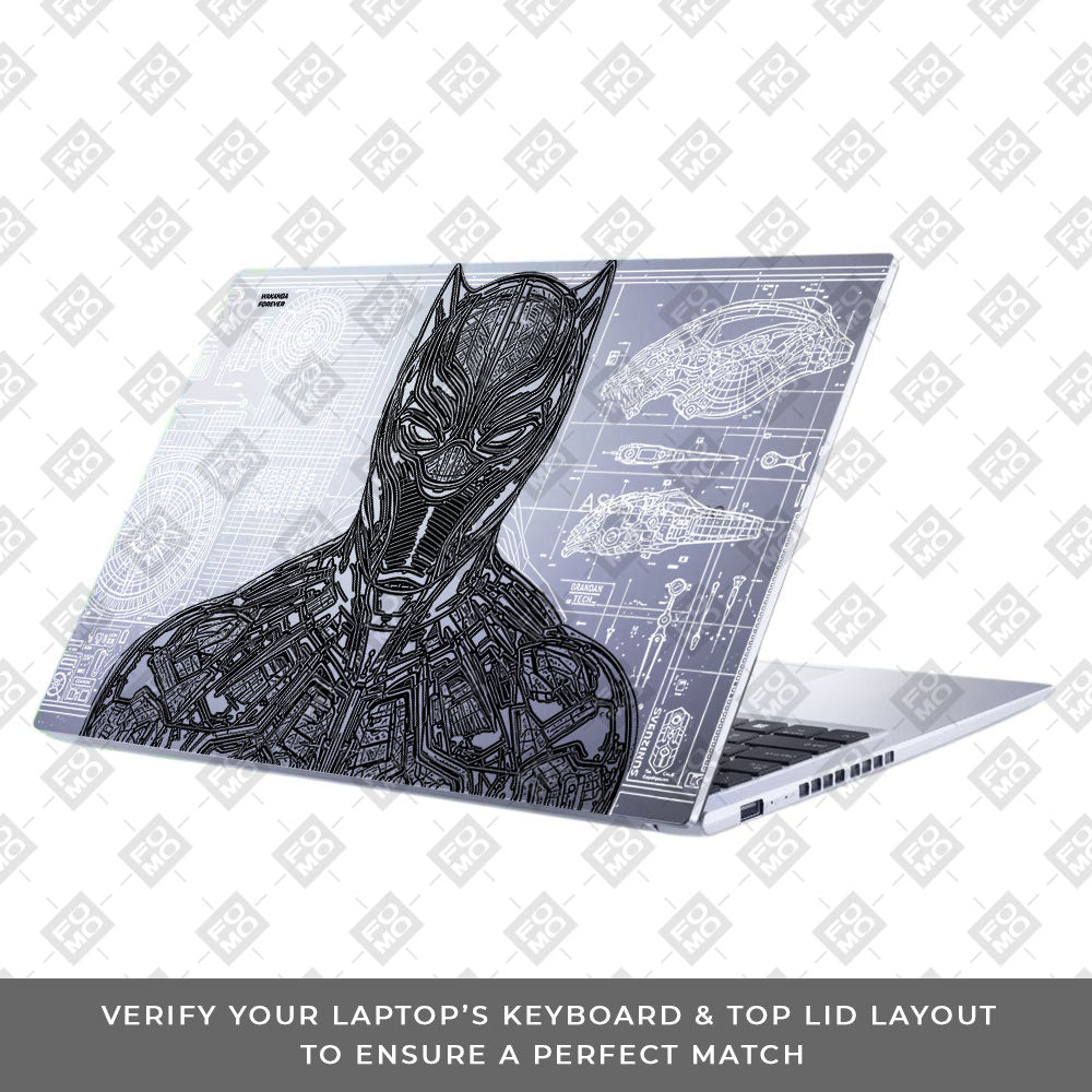 Transparent Black Panther Techshell Asus Vivobook 15 X1502ZA Laptop Skin