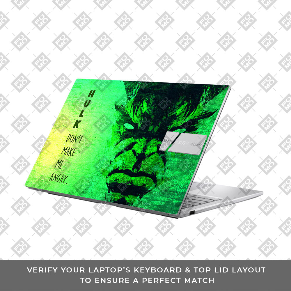 Hulk Don't Make Me Angry Asus Vivobook 15 X1504ZA Laptop Skin