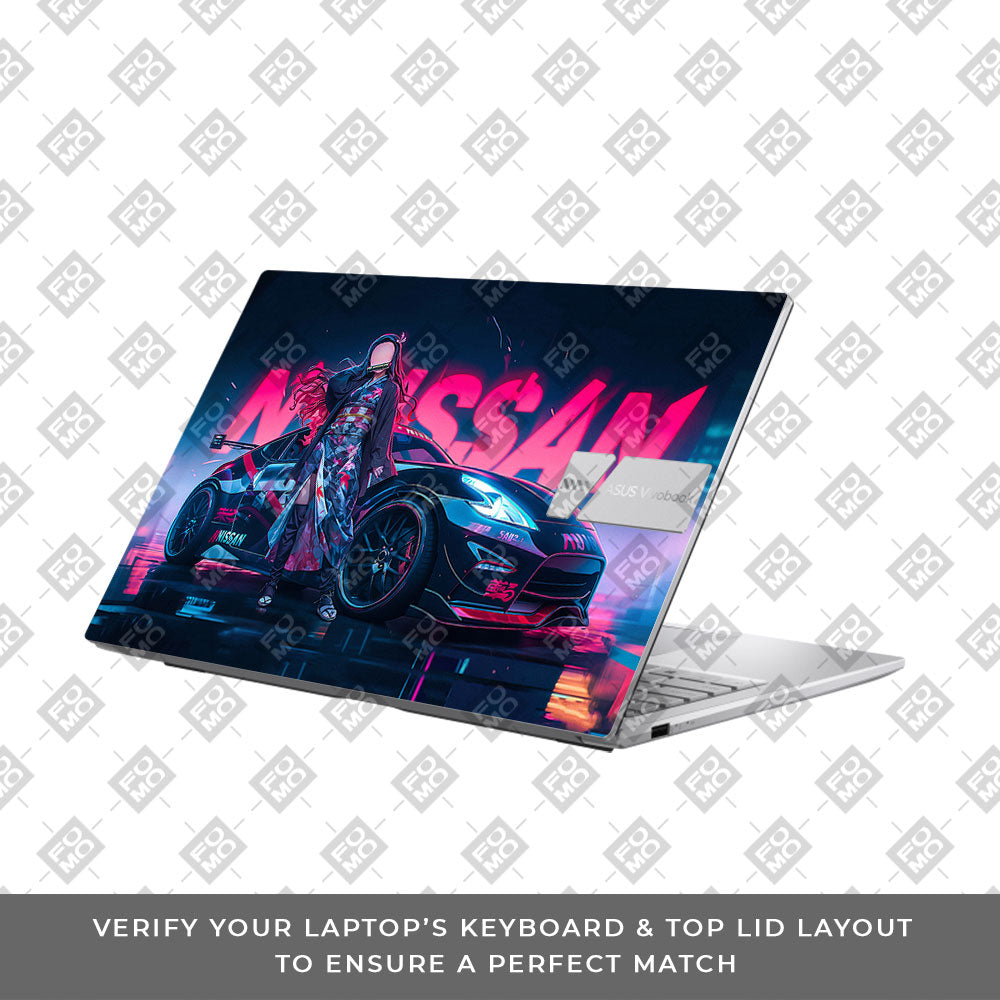 Neon Bloom Nezuko Racer Asus Vivobook 15 X1504ZA Laptop Skin