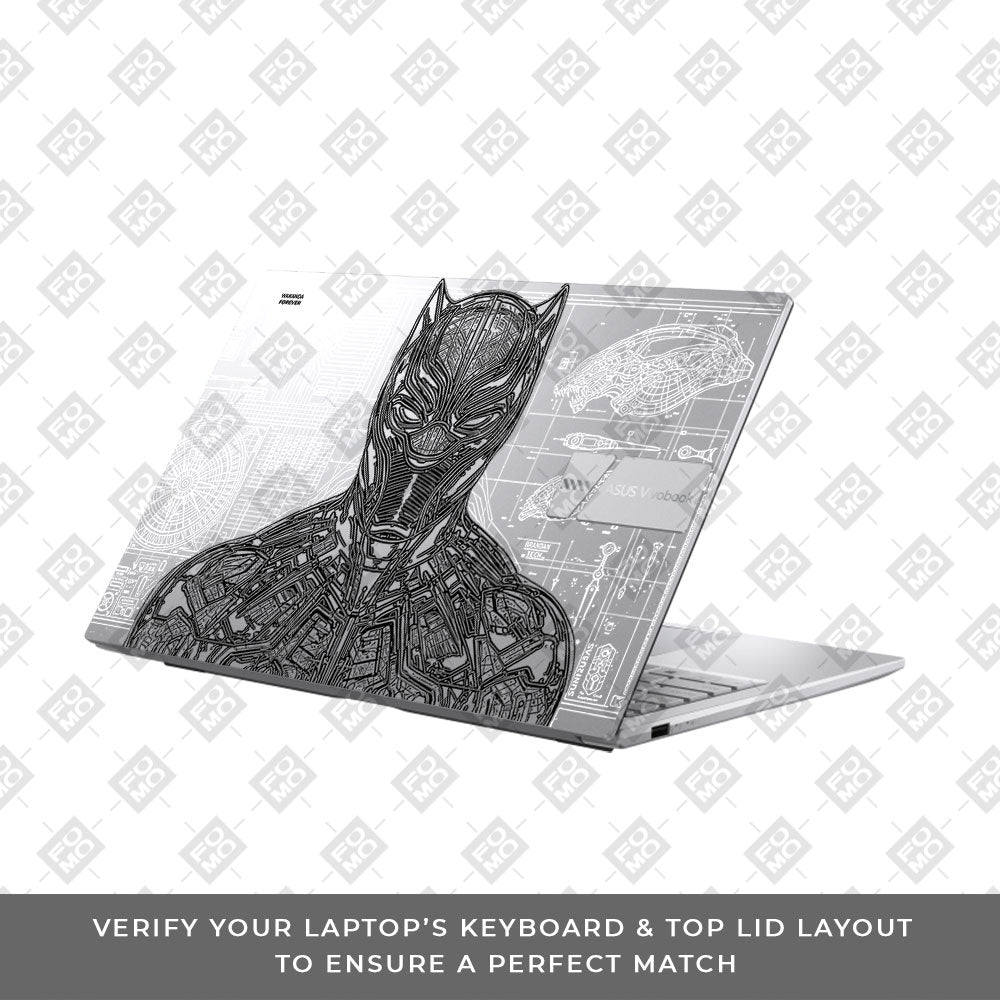 Transparent Black Panther Techshell Asus Vivobook 15 X1504ZA Laptop Skin