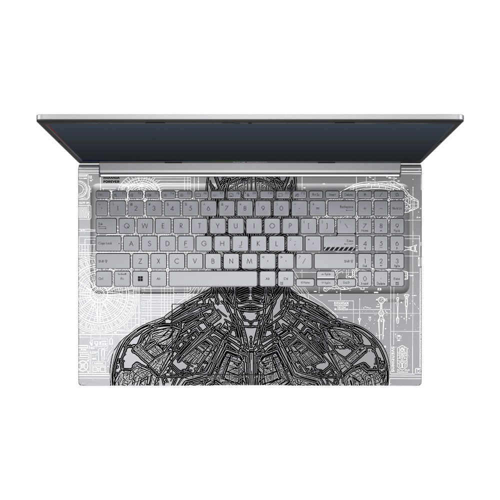 Transparent Black Panther Techshell Asus Vivobook 15 X1504ZA Laptop Skin