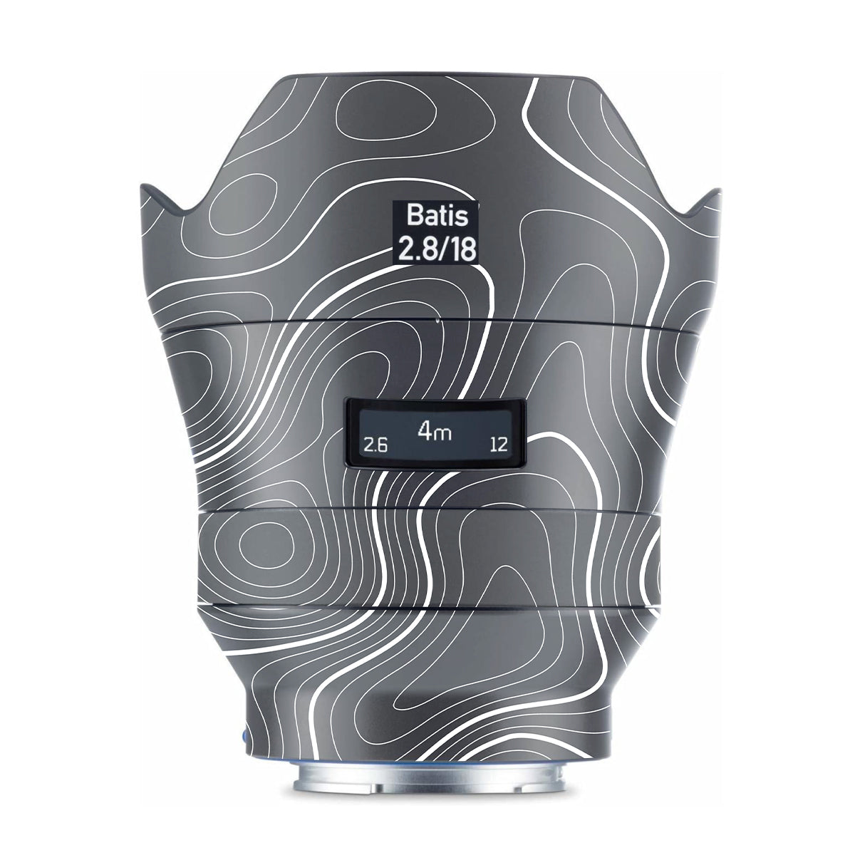 Grayscale Topographic Lines Zeiss Batis 18mm F/2.8 Sony E Camera Lens Skin