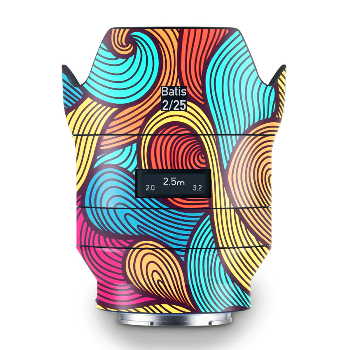 Retro Colorful Doodle Art Pattern Zeiss Batis 25mm F/2 E-mount Camera Lens Skin