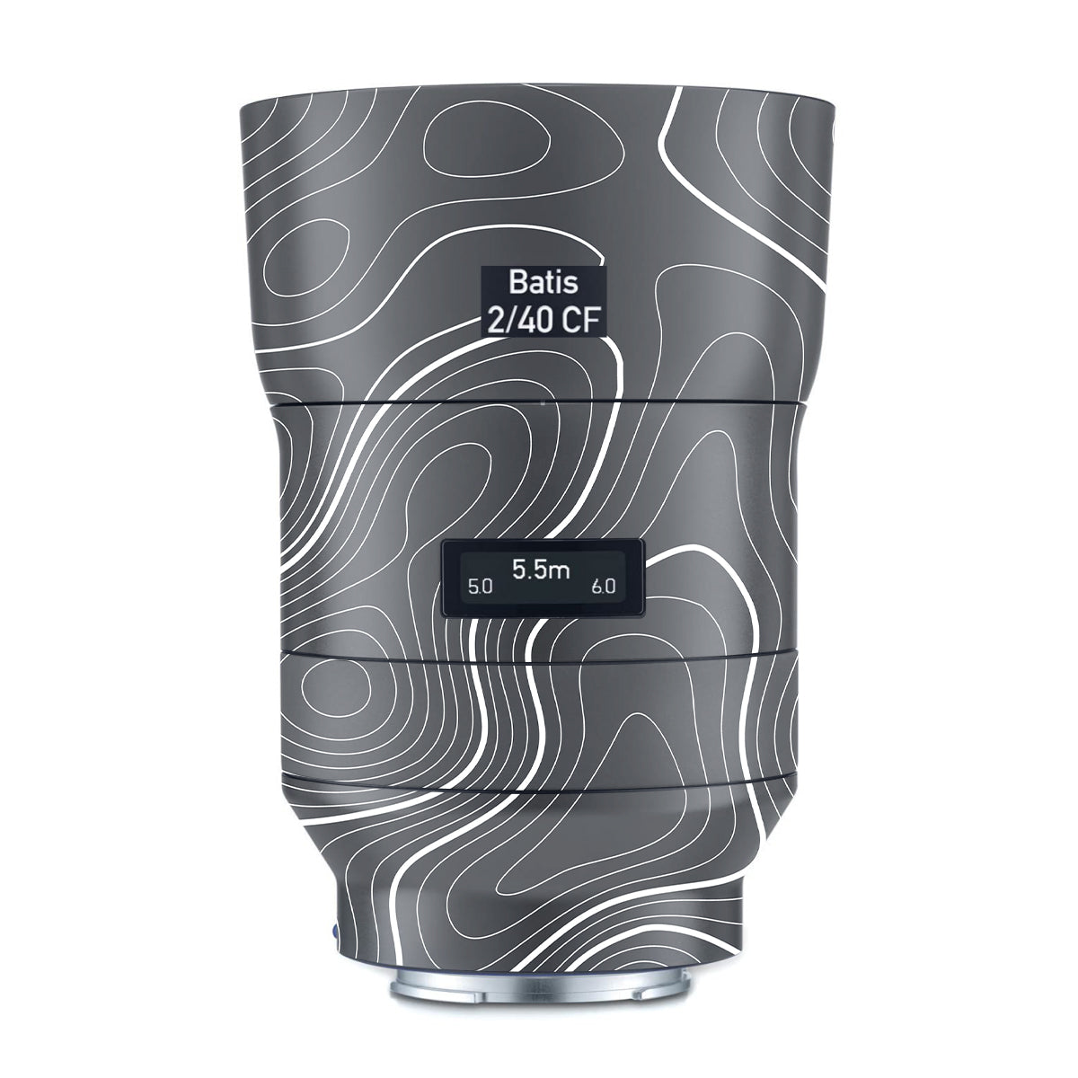 Grayscale Topographic Lines Zeiss Batis 40mm F/2 CF E-mount Camera Lens Skin